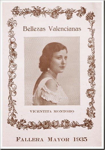 Vicentita Montoro. Fallera Mayor. 1935-2