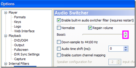Windows Media Player Classic Options Audio Switcher