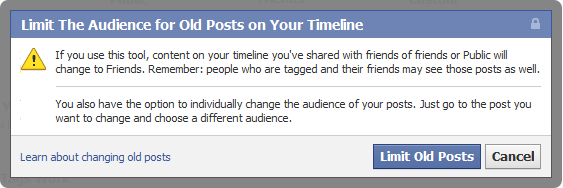 Facebook Timeline limit audience for old posts