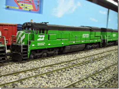 IMG_5460 Burlington Northern U30C #5323 on the LK&R HO-Scale Layout at the WGH Show in Portland, OR on February 17, 2007