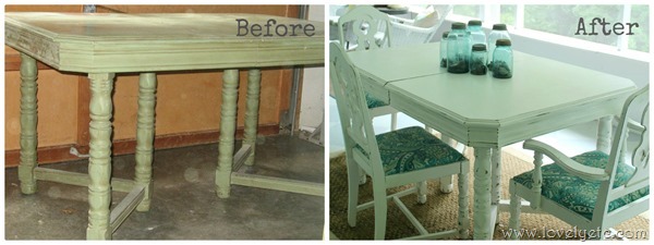 painted table redo before and after