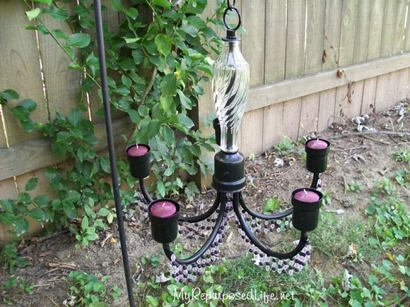 chandelier recycled into candle holder black chandelier
