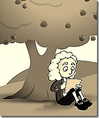 Newton under an apple tree