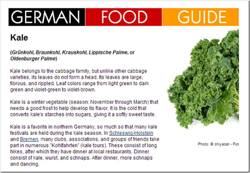 german food guide kale