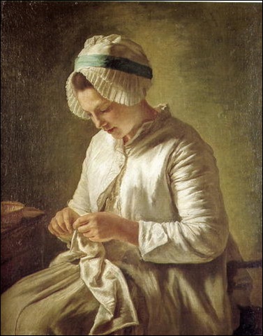 Francoise Duparc (1726-78) Woman Knitting