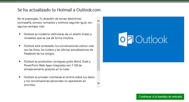 Actualizacion a outlook