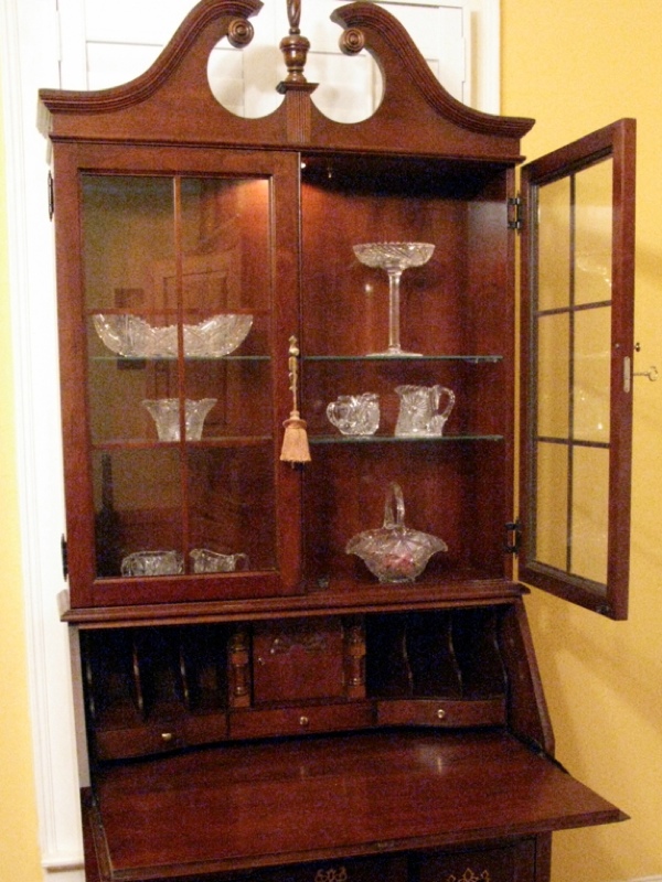 JASPER Secretary/Cabinet - Cherry - Pediment Display Cab | eBay