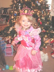 Christmas Day 2012 Bellz in her princess dress in front of tree3