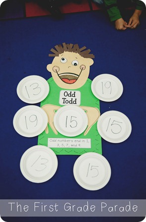 Number Names Worksheets odd and even year 2 : The First Grade Parade: Odd Todd & Even Steven