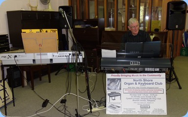 Gordon Sutherland playing his Korg Pa3X for the members of St Annes Club for the Blind