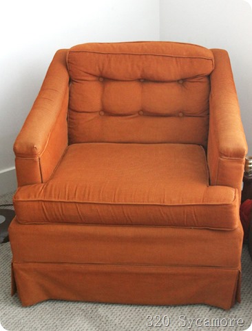 vintage orange chair before