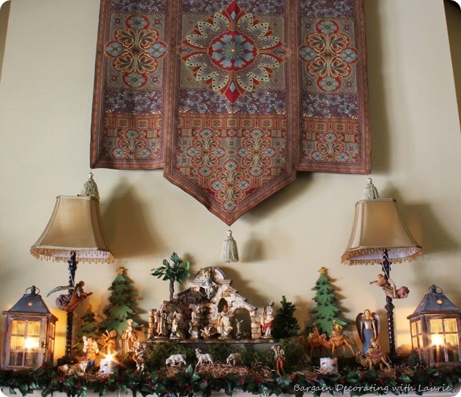 Christmas Mantel-Bargain Decorating with Laurie