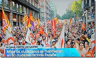 Milhares dizem não aos cortes de Rajoy.Jul.2012