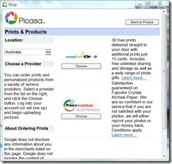 picasa can order prints from snapfish directly
