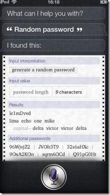 Usare Siri per creare password casuali