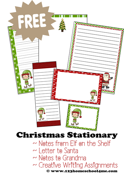 FREE Printable Christmas Stationary for crafts, creative writing, letters to Santa, elf on the shelf notes and more. FREE Printable Christmas Stationary for crafts, creative writing, letters to Santa, elf on the shelf notes and more.