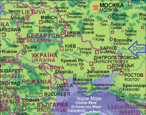 Mapa d'Ucraïna Don