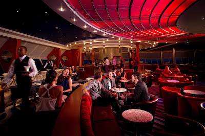 Inside the opulent Reflections Lounge aboard Celebrity Constellation.