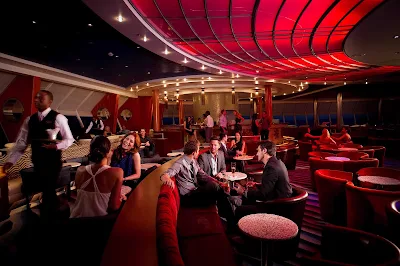 Inside the opulent Reflections Lounge aboard Celebrity Constellation.