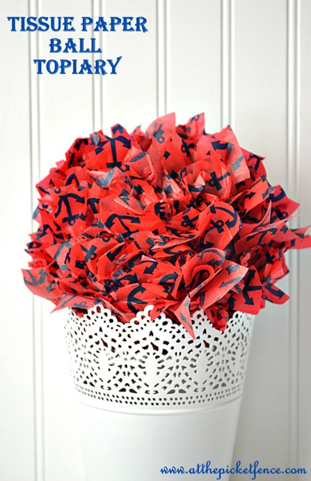 Tissue Paper Ball Topiary