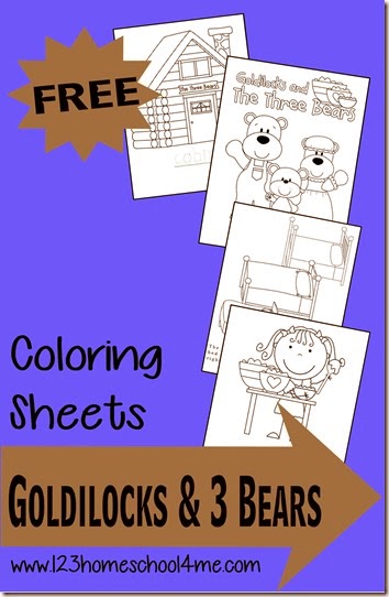 FREE Goldilocks and the three bears coloring pages! Super cute and great for any time or with a classic stories unit for toddler, preschool, kindergarten, and 1st grade (coloring sheets)