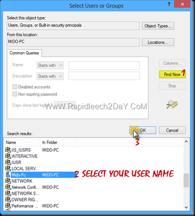 Netcut For windows 8 - Add your user name