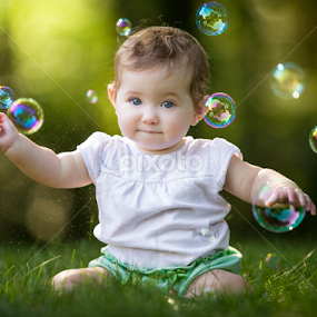 Bubble Girl by Mike DeMicco - Babies & Children Child Portraits