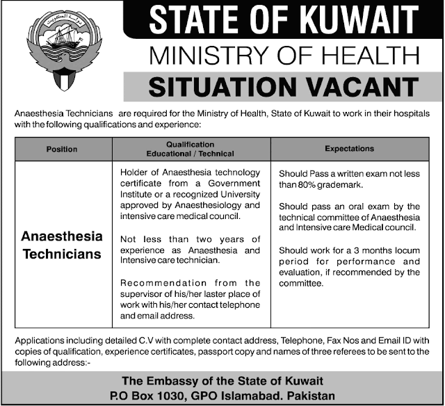PkJobsPlus State of kuwait. Ministry of health situation