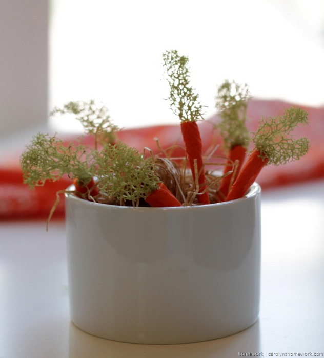 Miniature Crepe Paper Carrots - homework (9)