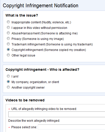 Copyright Infringement Noitification