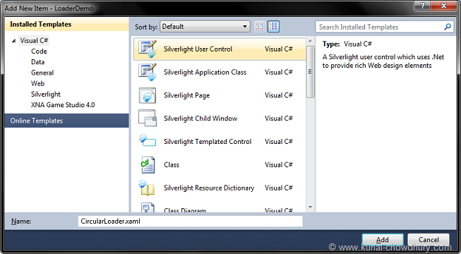 Loader Demo - Create a new UserControl called CircularLoader.xaml Loader Demo - Create a new UserControl called CircularLoader.xaml