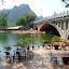 Yangshuo - most i bambusowe tratwy