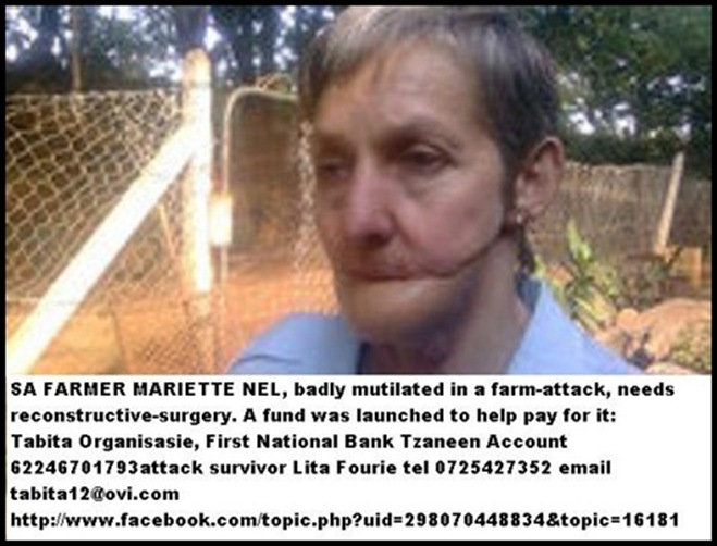 Farm Murder victim Mariette Nel mutilated by shotgun blast from farm attacker 26oct2002 Ladysmith KZN