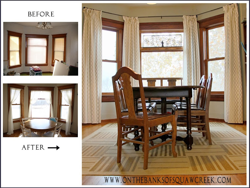 before and after dining room