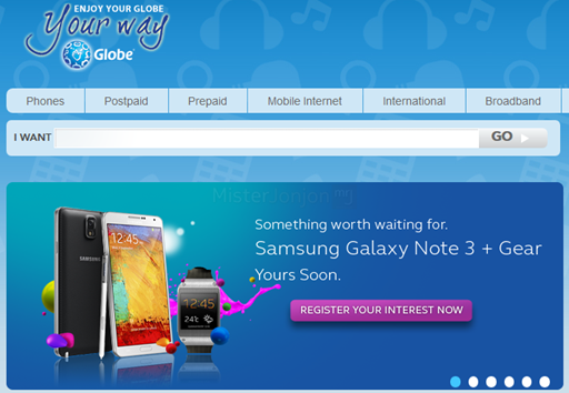 Globe Samsung Galaxy Note 3 Galaxy Gear Bundle Postpaid Plan