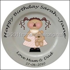 Birthday Plate pink bear