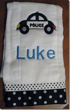 Police Car Burp Cloth
