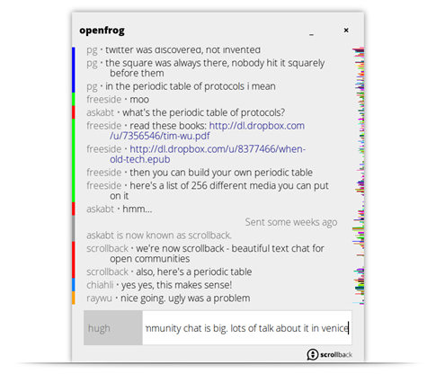 Scrollback - ventana de chat para mi blog