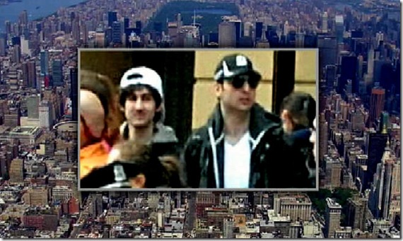 Dzhokhar & Tamerlan Tsarnaev surrounded by Boston