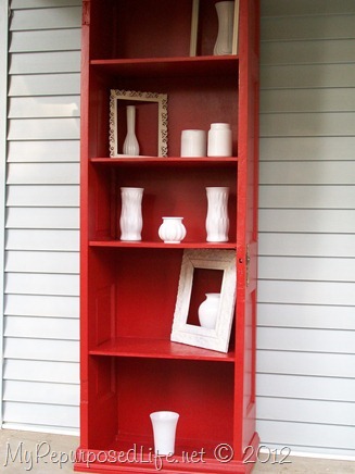 door repurposed book shelf