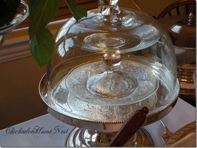 or bridal table, silver cake plate and dome1