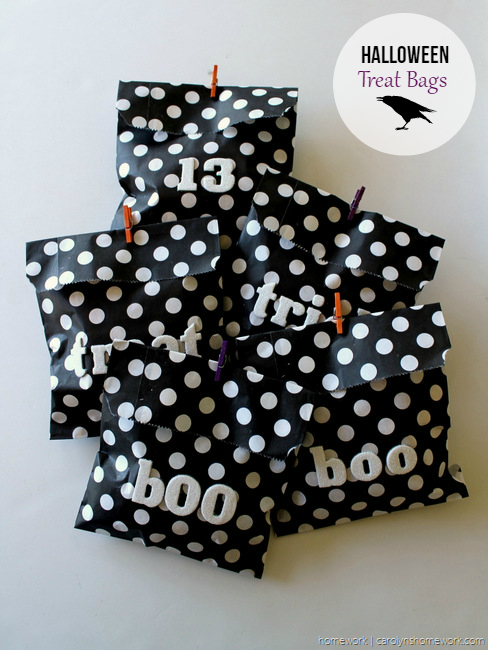Black, White & Glitter Halloween Treat Bags via homework - carolynshomework (1)
