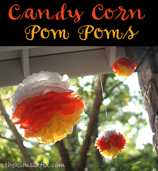 Candy corn pom poms