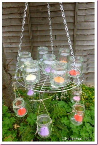 Chandelier made with baby jars