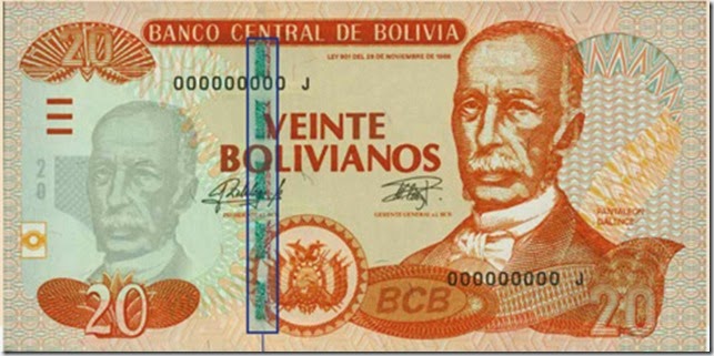 Ya circulan billetes de Bs. 20 de la serie J en Bolivia