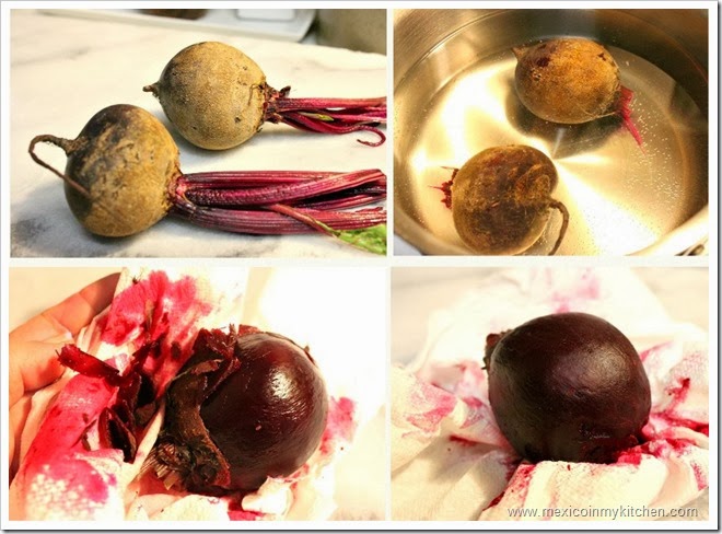 prepping beets 