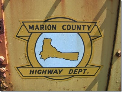 IMG_4951 Emblem on Marion County Highway Department Caterpillar Grader at Antique Powerland in Brooks, Oregon on July 31, 2010