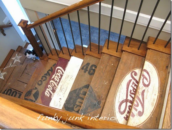 painted wood crate stair treads