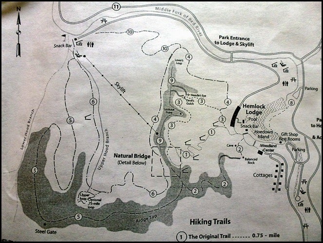 00 - Natural Bridge State Park Hiking Trails Map