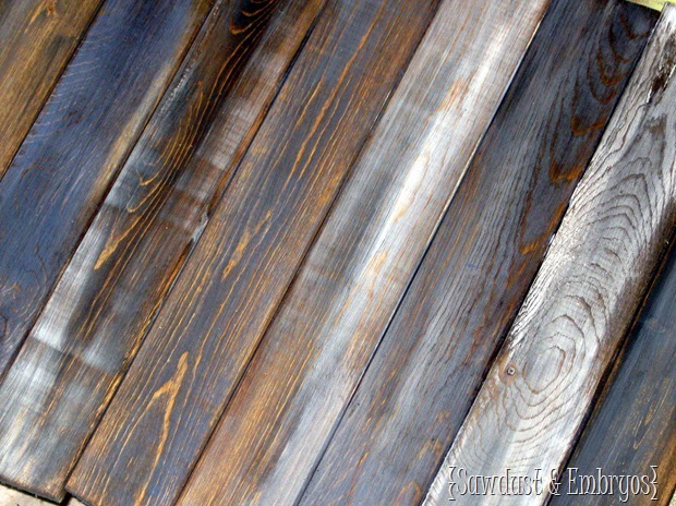 DIY Aged and Distressed Barn Boards {Sawdust and Embryos}
